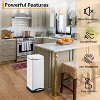 8 Gallon Bathroom Step Trash Can, Square Stainless Steel Foot Pedal Garbage Can with Soft-Close Lid for Kitchen, with Removable Inner Bucket - 3 of 4