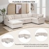 100"W U-Shape Sectional Sofa, 6-Seater Modern Large Sofa Couch with Removable Ottomans 4L, Beige/Gray -ModernLuxe - 4 of 4