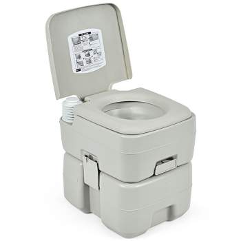 Costway 5.3 Gallon 20L Portable Travel Toilet Camping RV Indoor Outdoor Potty Commode