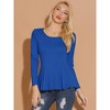 INSPIRE CHIC Women's Long Sleeve Scoop Neck Casual Peplum Shirt - 3 of 4