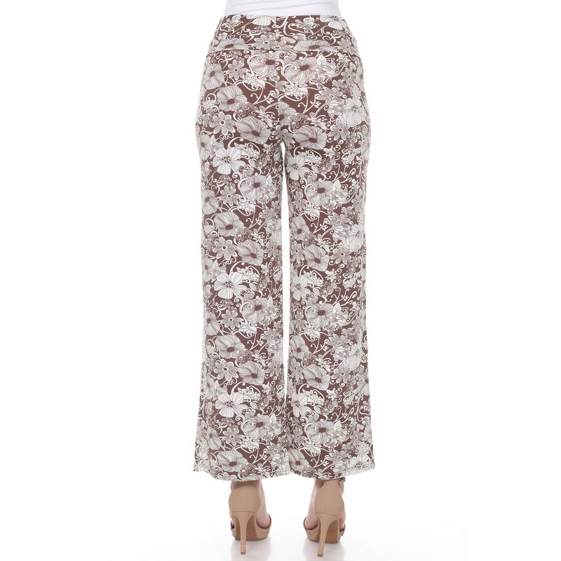 Women's Floral Paisley Wide Leg Palazzo Pants - White Mark, 4 of 7