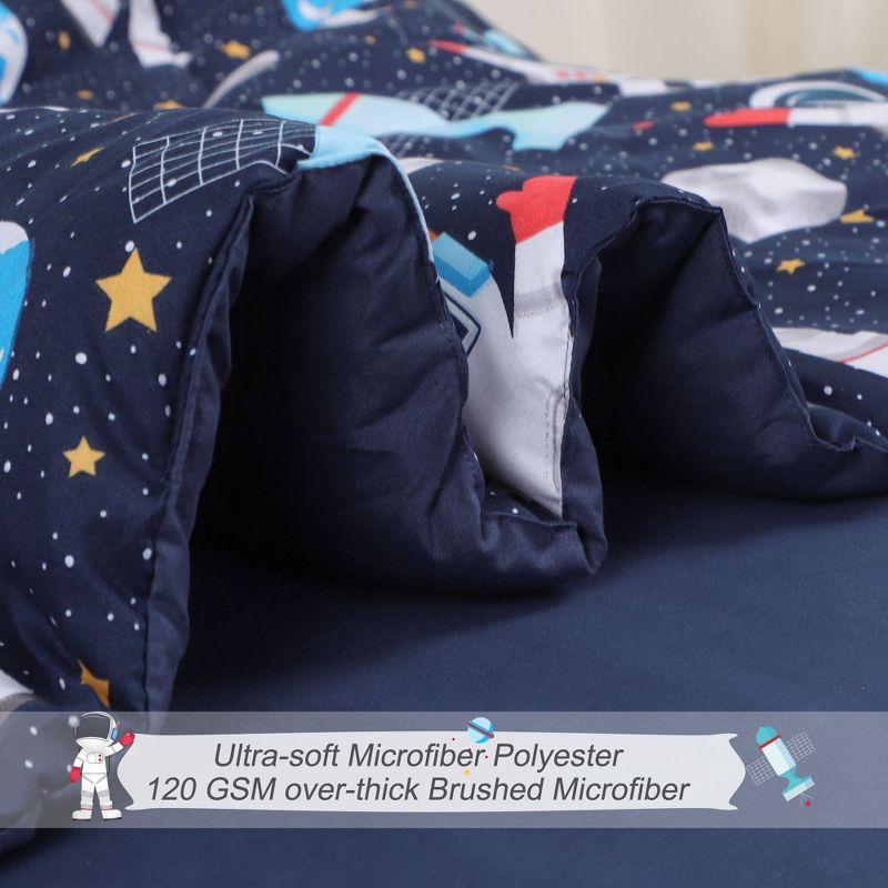 PiccoCasa Space Astronaut Pattern Kids 3 Pcs Comforter & Sham Set, 3 of 6