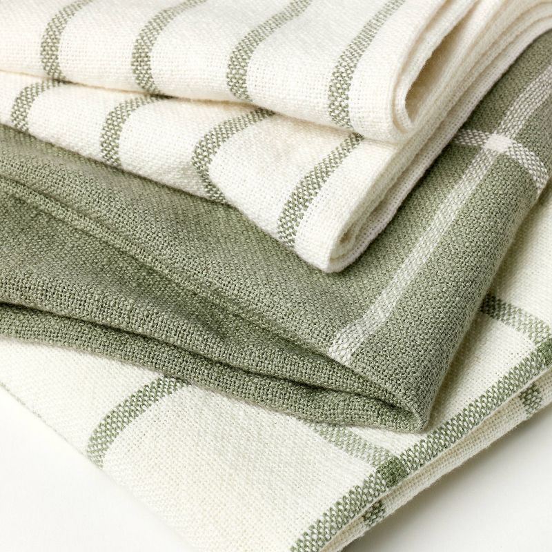 3pk Kitchen Towels Sage Green - Figmint&#8482;, 4 of 5