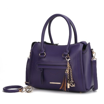 MKF Collection Valeria Vegan Leather Women's Satchel Bag with Keyring by Mia K