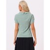 Allegra K Women's 1950s Round Neck Short Sleeve Gingham Tops - 4 of 4