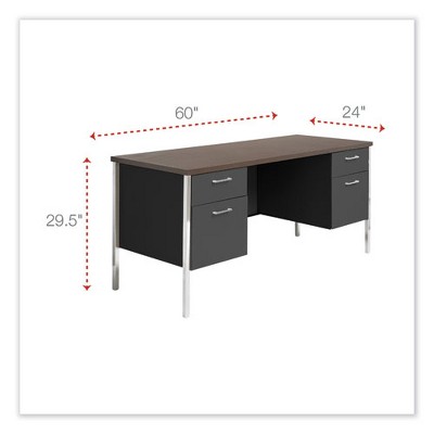 Mocha and Black Executive Steel Credenza with Filing Cabinet