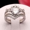 Lyona Wedding Ring Set Women Cz Sterling Silver Bridal Engagement Matching Band Ginger Lyne Collection - 2 of 4