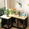 Famapy Corner Dog Crate Furniture for 2 Dogs with Double Rooms & Divider - 2 of 4