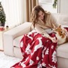 Christmas Throw Blanket For Couch - Christmas Decorations Gifts For Women, Warm Throw Blanket, Red 50"X60" - 4 of 4