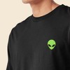 Dalix Alien Embroidered Cotton Classic Fit Long Sleeve Crewneck Tee Shirt Mens - 4 of 4