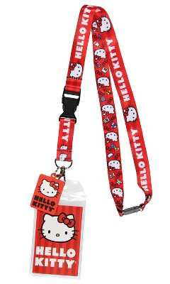 Sanrio Kuromi Id Badge Holder Lanyard W/ Rubber Pendant And Collectible  Sticker Purple : Target