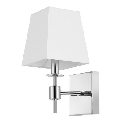 Clauren Chrome Iron Wall Sconce Set with White Shade