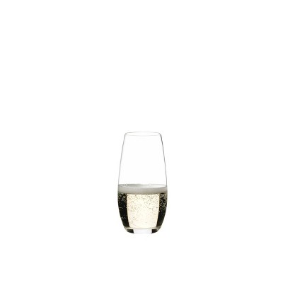 Clear Glass Stemless Champagne Tumblers Set of 2