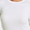 Women's Slim Fit Long Sleeve Embellished Ribbed Top - A New Day™ - 4 of 4