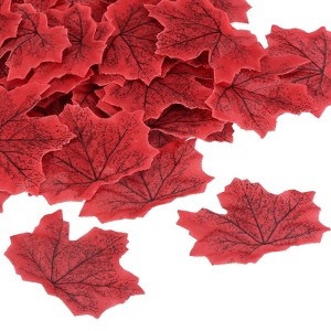 Unique Bargains Fall Maple Autumn Fake Leaf Decorative Artificial Leaves 200 Pcs - 1 of 4