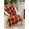 Saro Lifestyle Saro Lifestyle Cotton Throw With Buffalo Plaid Design, Orange/Black, 50"x60" - image 4 of 4