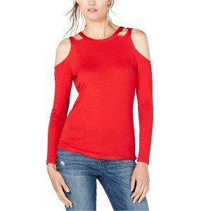 I.N.C International Concepts Womens Cutout Cold Shoulder Blouse, Red, XX-Large - 1 of 1