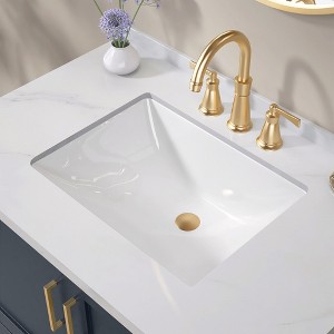 20.5 in. Rectangular Undermount Bathroom Sink Ceramic Vessel Vanity Lavatory Sink Basin in White with Overflow - 1 of 4