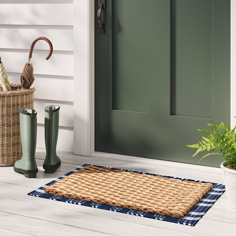 1&#39;6&#34; x 2&#39;6&#34; Basket Weave Poly Rope Outdoor Door Mat Neutral - Threshold&#8482; designed with Studio McGee, 3 of 8