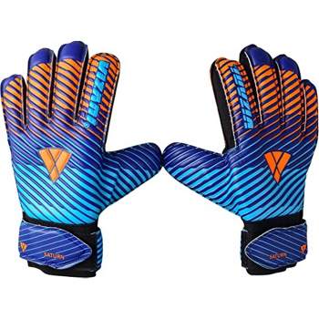 Vizari Sports Saturn Soccer Goalie Goalkeeper Gloves for Kids Youth & Boys, Football Gloves with Grip Boost Padded Palm and fingersave Flat Cut Construction