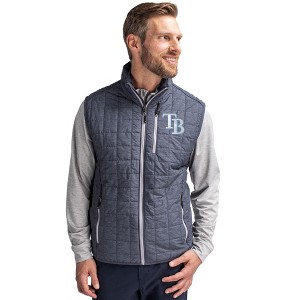 Tampa Bay Rays Cutter & Buck Rainier PrimaLoft® Mens Big and Tall Eco Insulated Full Zip Puffer Vest - 1 of 1