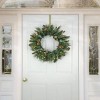 24" Prelit LED Flocked North Conway Artificial Christmas Wreath with Pinecones Warm White Lights - National Tree Company - image 2 of 4