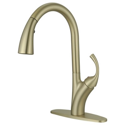 Single Handle Deck Mount Pull Down Sprayer Kitchen Faucet