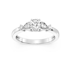 GILDED 1/2 CTTW Lab Grown Diamond Engagement Ring in Sterling Silver, Size 7 - 1 of 4