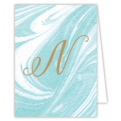 10ct Marble Note Cards - Monogram N