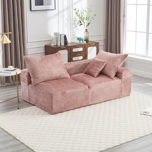 67.7'' Chenille 2-Seater Modular Sofa with Lounging Design and No-Installation Setup - 1 of 4