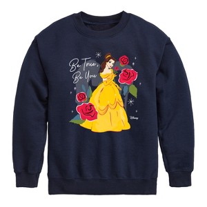 Boys' - Disney - Belle Be True Be You Graphic Long Sleeve Fleece Sweatshirt - 1 of 4