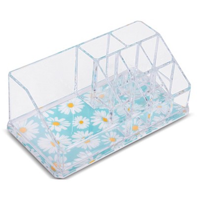 Sorbus Mini Makeup Organizer With 9 Slots - Daisy Print