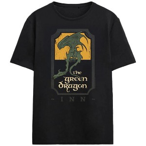 The Lord of the Rings The Green Dragon Inn Pub Sign Adult Black Short Sleeve Tee - 1 of 3