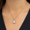 Geometric Drops Necklace, Minimalist and Unique Design, Unique Shiny Zirconite Pendant, Clavicle Necklace for Women - 3 of 4