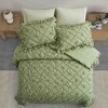 BAGOKIE 3 Pieces Pinch Pleat Floral Bed in a Bag Comforter Set - 4 of 4