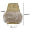 INSPIRE CHIC Women's Elastic Faux Fur Knit Half Finger Thumb Hole Wrist Sleeves Gloves for Windproof Dress 1Pair - 2 of 4