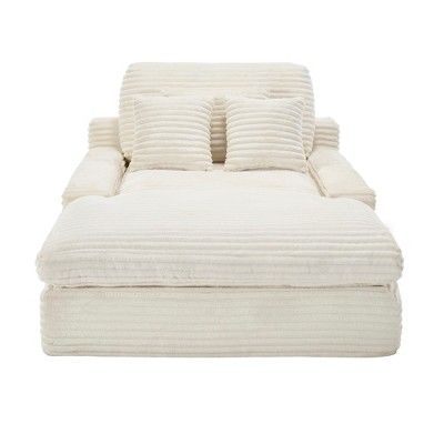 Dolonm 75" Deep Seat Lazy Sofa: 4 Plush Pillows, High-Resilience Sponge, Luxe Corduroy for Living Room/Office-6 Colors