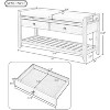 Rustic Wood Entryway Bench with Shoe Rack & 2 Drawers - Multi-Functional Storage Bench  for Hallway, Bedroom, Living Room - 3 of 4