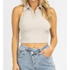 Women's COLLARED HALTER TANK - Bailey Rose - 3 of 4