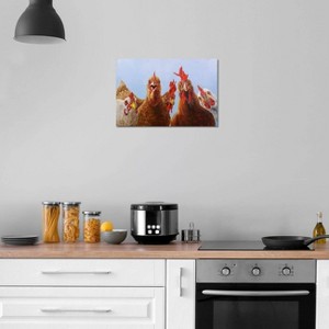 iCanvas Chicken For Dinner Blue by Lucia Heffernan Canvas Print Wall Art - 1 of 3