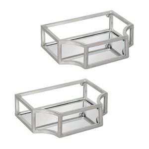 Kate and Laurel Ciel Irregular Metal Floating Shelf, 2 Piece, Silver - 1 of 4