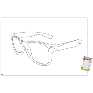 Trends International LINE AND BRUSH - Continuous Line Sunglasses Unframed Wall Poster Prints - 1 of 4