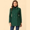 INSPIRE CHIC Women's Christmas Peter Pan Collar Double Breasted Long Trench Winter Pea Coat - 2 of 4