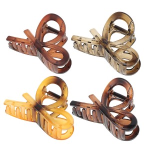Unique Bargains Women's Fashionable Cross Hair Clips 4 Pcs - 1 of 4