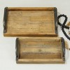 VIP Wood 17 in. Brown Nested Vintage Trays Set of 2 - 3 of 4