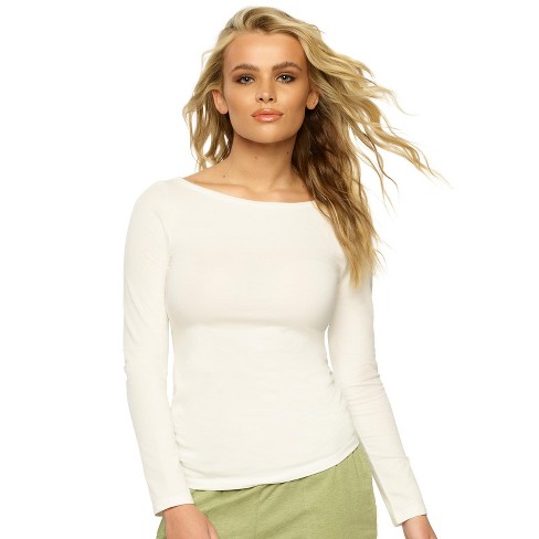 Womens Organic Long Sleeve Tee White