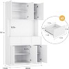 71" Modern Kitchen Pantry Cabinet, with Led Lights, Power Outlets, Adjustable Shelves, Handless Design - 2 of 4