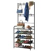 Entryway Coat Hat Rack Garment Shoe Storage Shelf Freestanding Hall Tree - 4 of 4