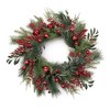 HomeRoots 25" Green And Red Artificial Pine Berries And Ornaments Christmas Wreath - 4 of 4