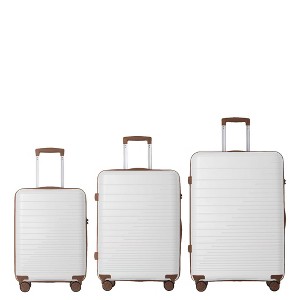 Rbied Luggage Set 3 Piece, PP Hardshell Carry on Suitcase W/ Spinner Wheels & TSA Lock, Lightweight Suitcases for Business, Trip, (20"/24"/28") - 1 of 4